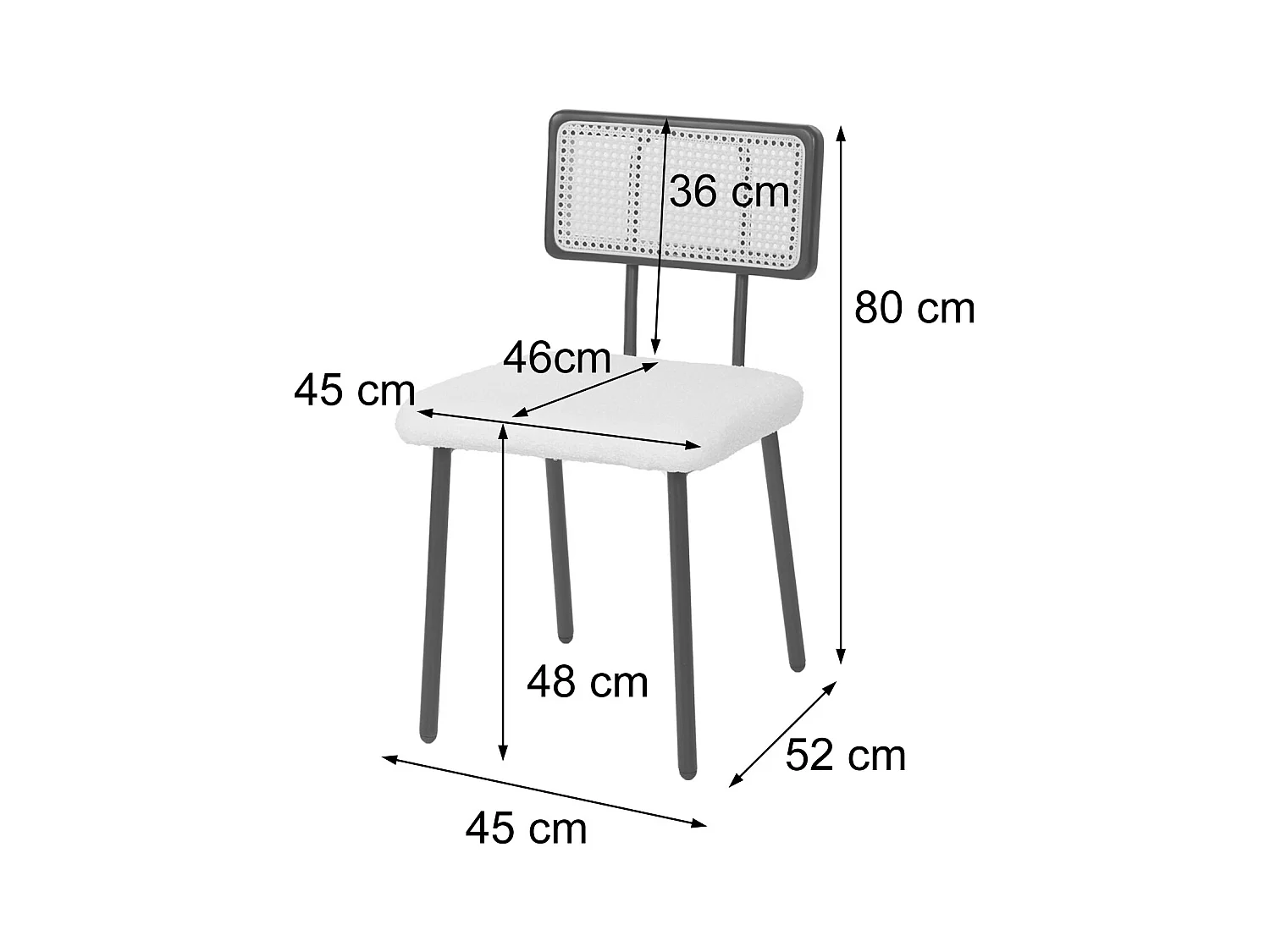 Chaise de salle à manger MCW-K88 (lot de 6),  tissu/textile noir