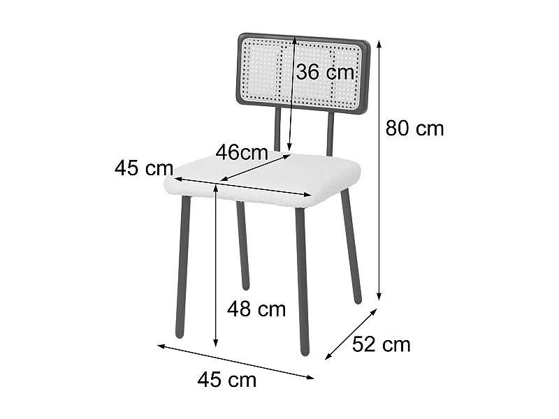 Cadeira de jantar MCW-K88 (conjunto de 6),  tecido/têxtil preto