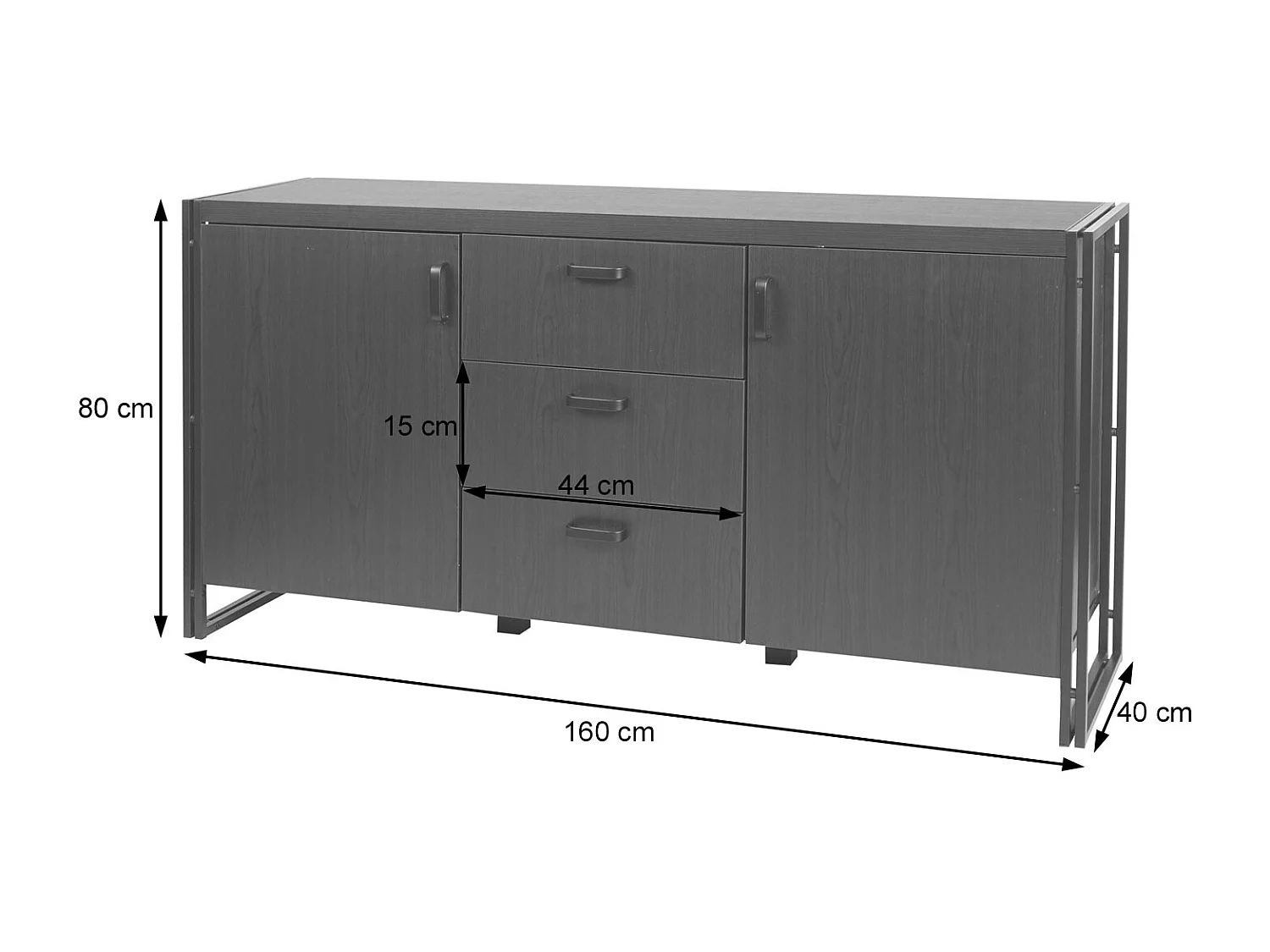 Buffet MCW-A27,  brun foncé