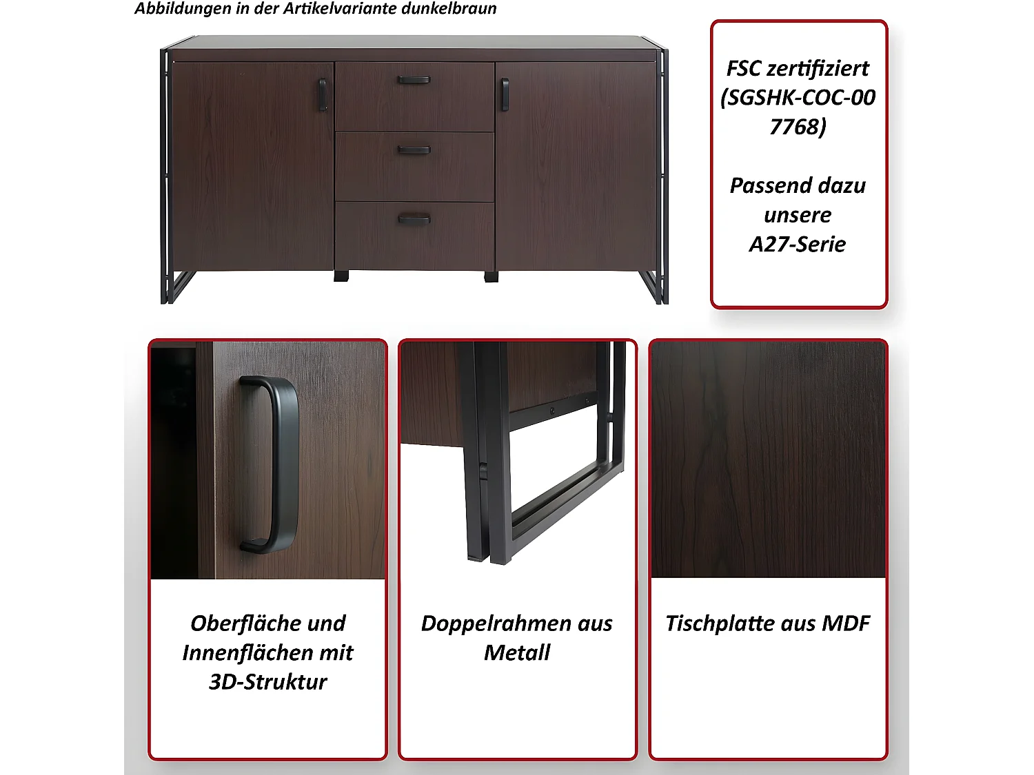 Buffet MCW-A27,  Chêne Sauvage