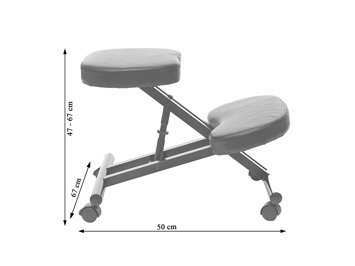 Krzesło klęczące MCW-E10 Rollbar,  szary mat