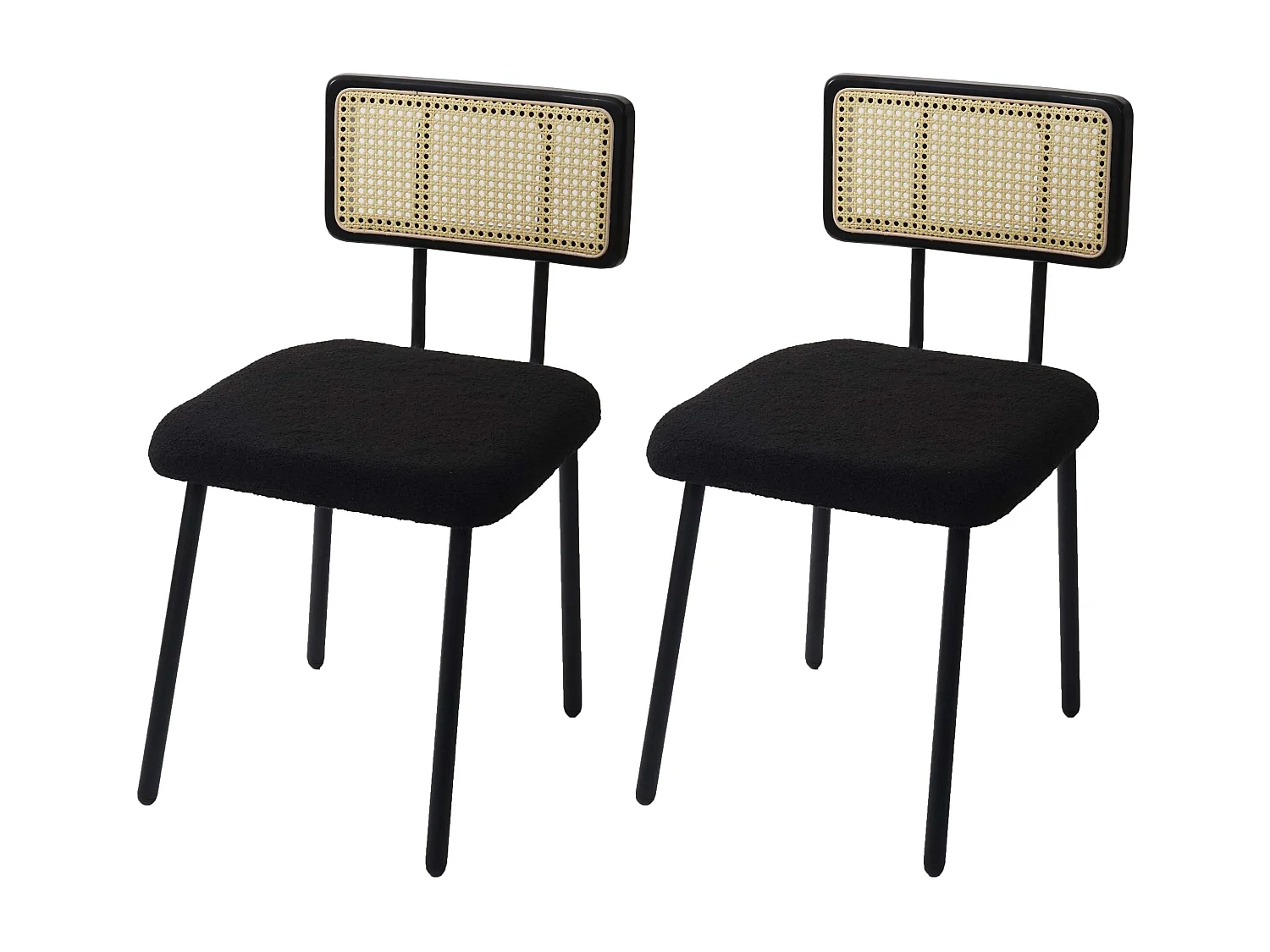 Chaise de salle à manger MCW-K88 (lot de 2),  tissu/textile noir