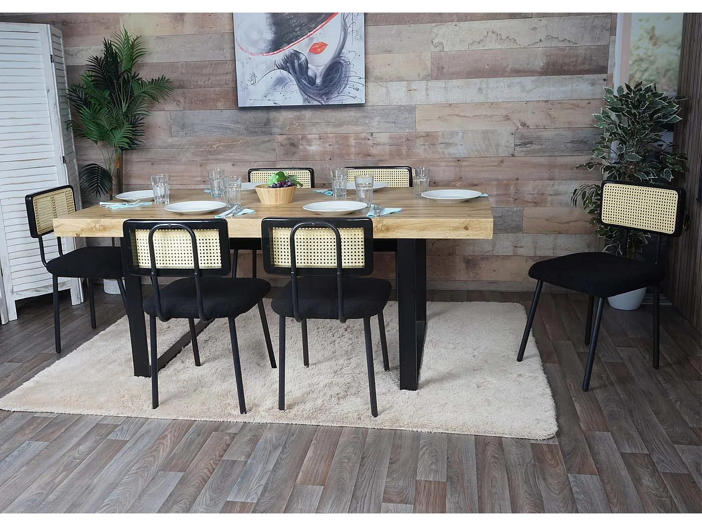 Chaise de salle à manger MCW-K88 (lot de 2),  tissu/textile noir