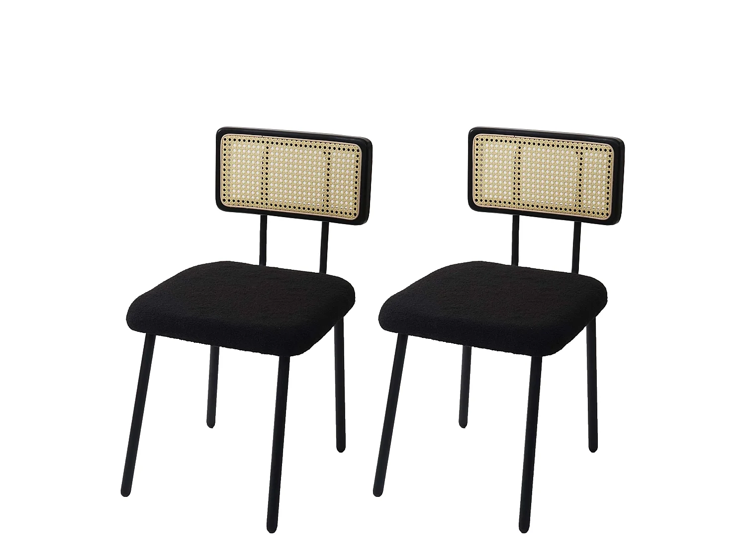 Krzesło do jadalni MCW-K88 (zestaw 2 sztuk),  tkanina/tekstylia czarny