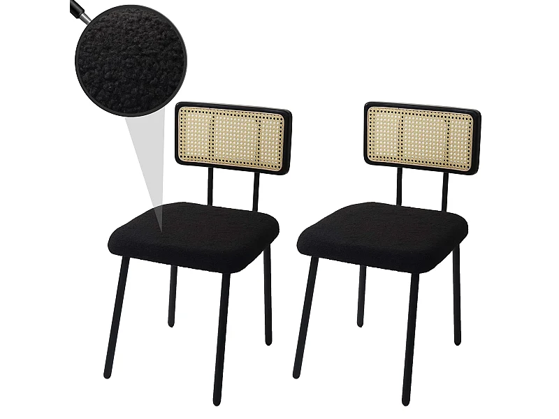 MCW-K88 eetkamerstoel (set van 2),  stof/textiel zwart