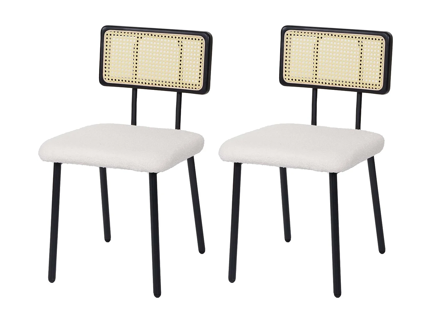 Chaise de salle à manger MCW-K88 (lot de 2),  tissu/textile blanc