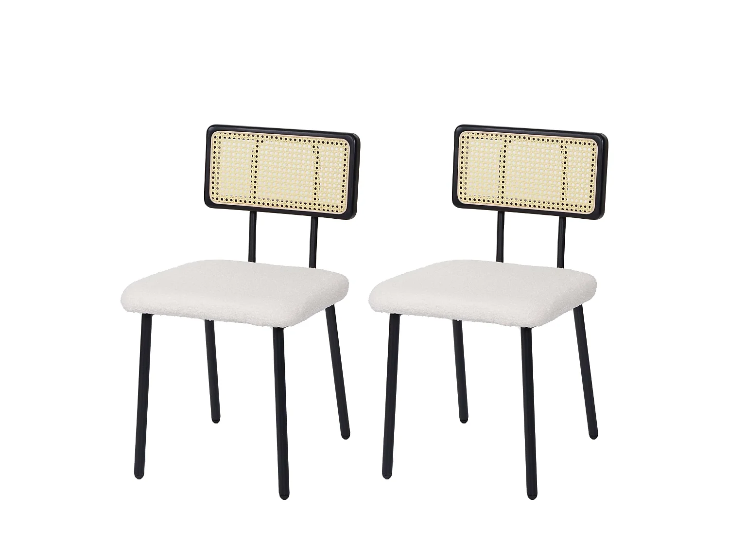 Chaise de salle à manger MCW-K88 (lot de 2),  tissu/textile blanc