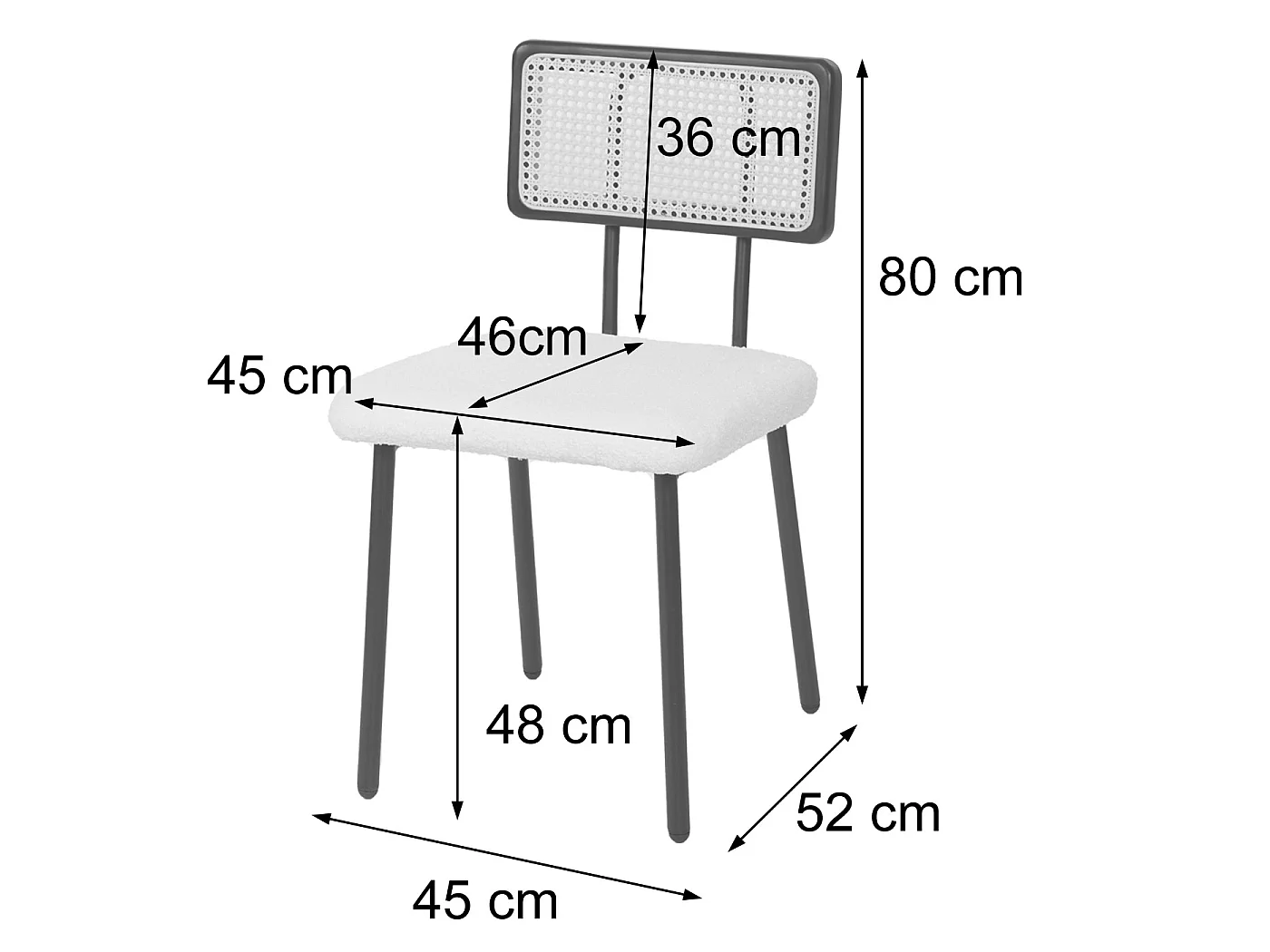 Chaise de salle à manger MCW-K88 (lot de 2),  tissu/textile blanc