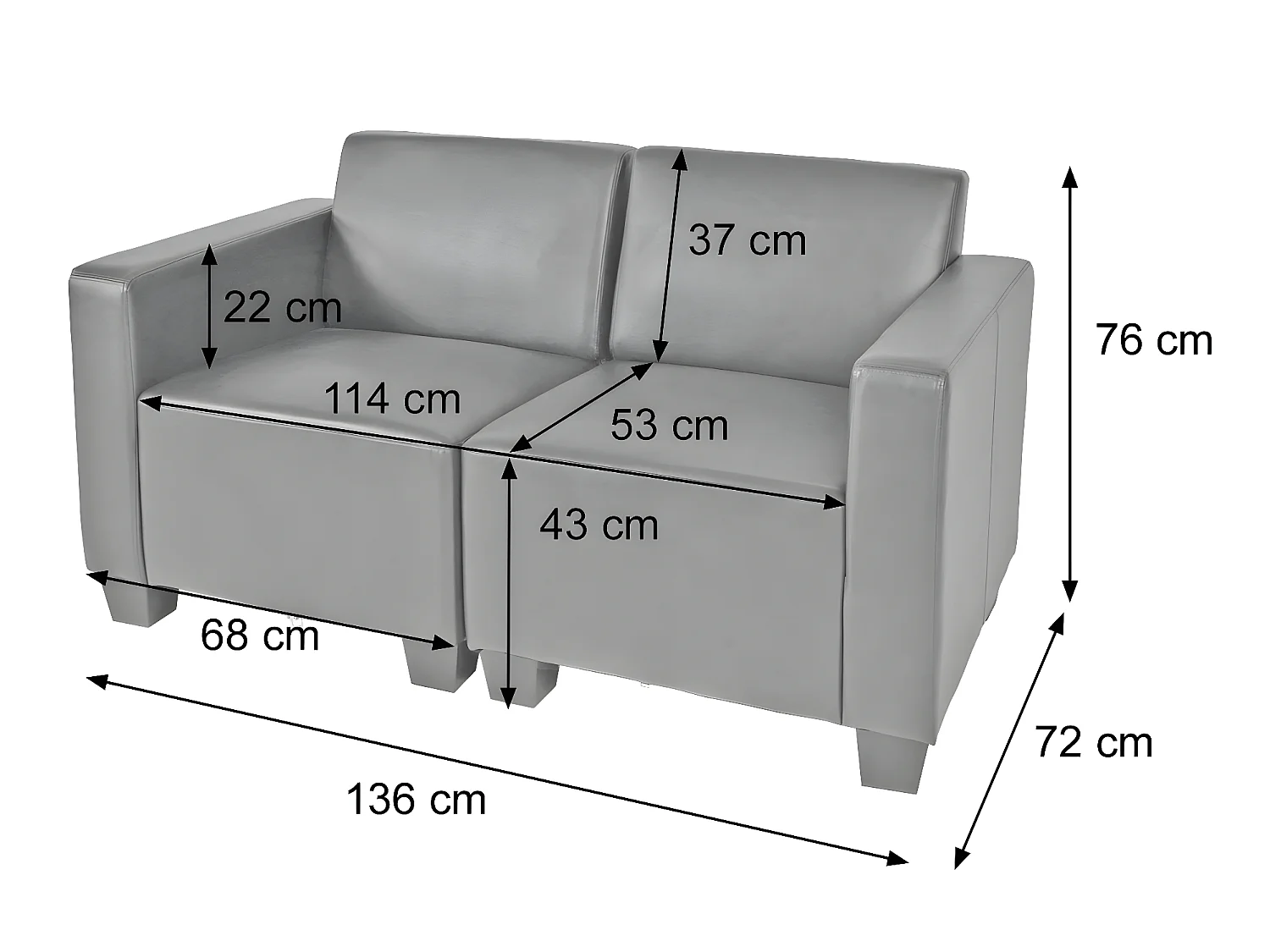 2-zitsbank Moncalieri,  crème