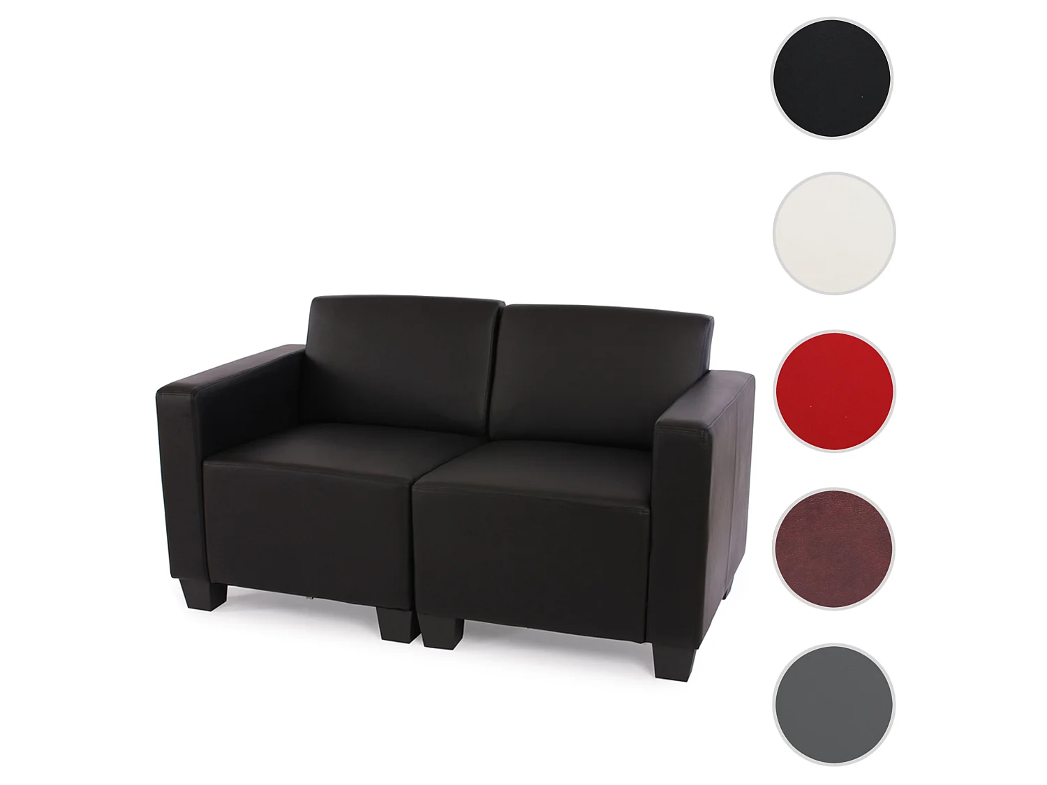 2-Sitzer Sofa Moncalieri, Schwarz