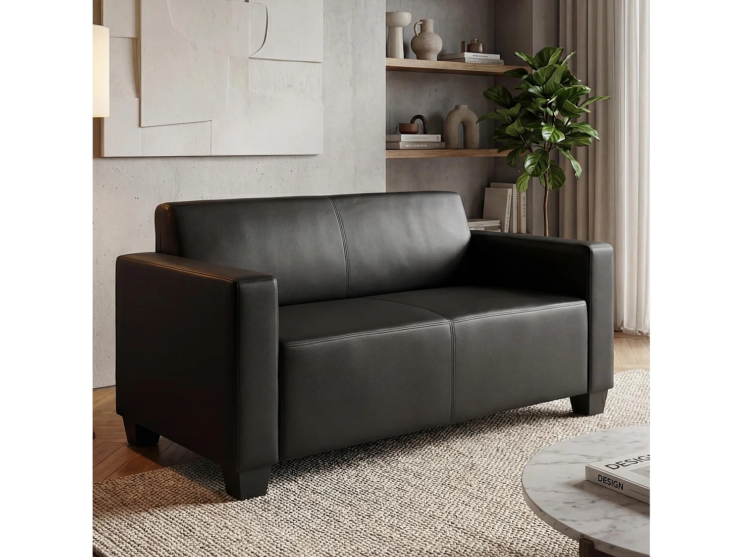 Sofa 2-osobowa Moncalieri,  czarny