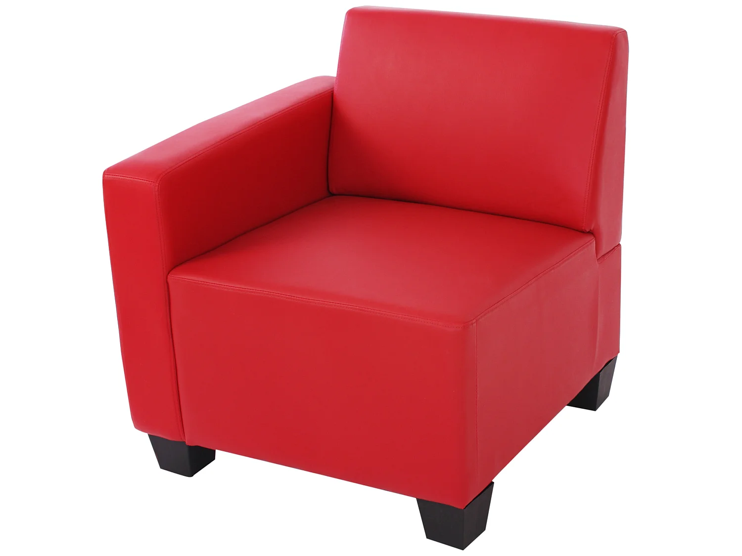 Canapé 2 places Moncalieri,  simili-cuir, rouge