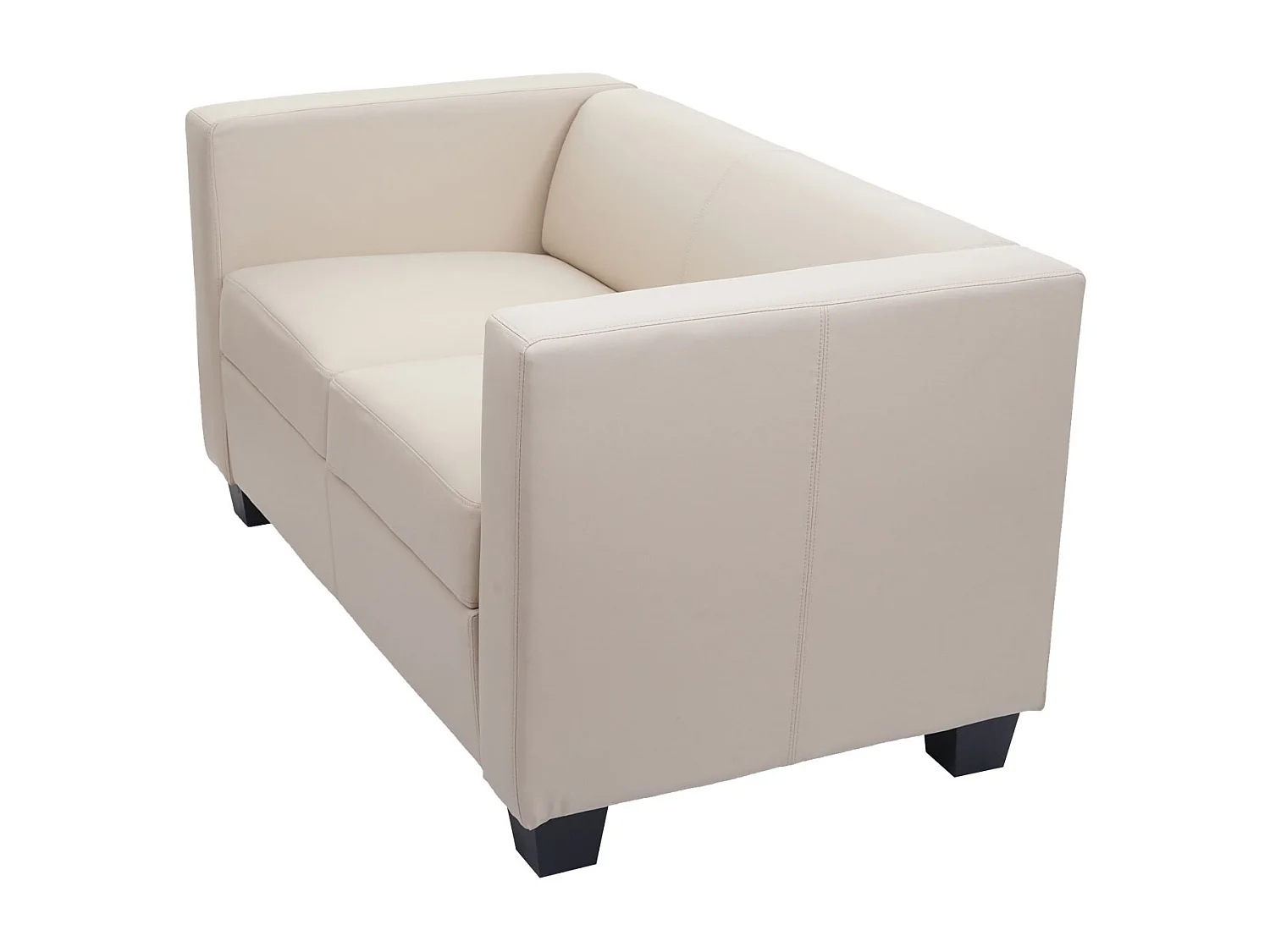 Divano sofa 2 posti lounge moderno elegante serie Lille M65 70x75x137cm ~ pelle avorio