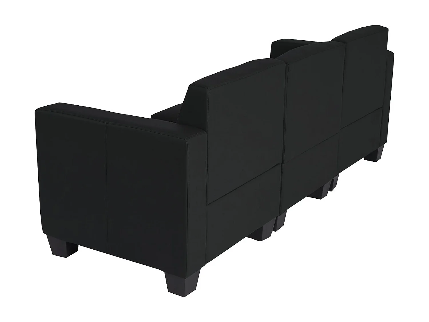 Canapé 3 places Moncalieri,  noir