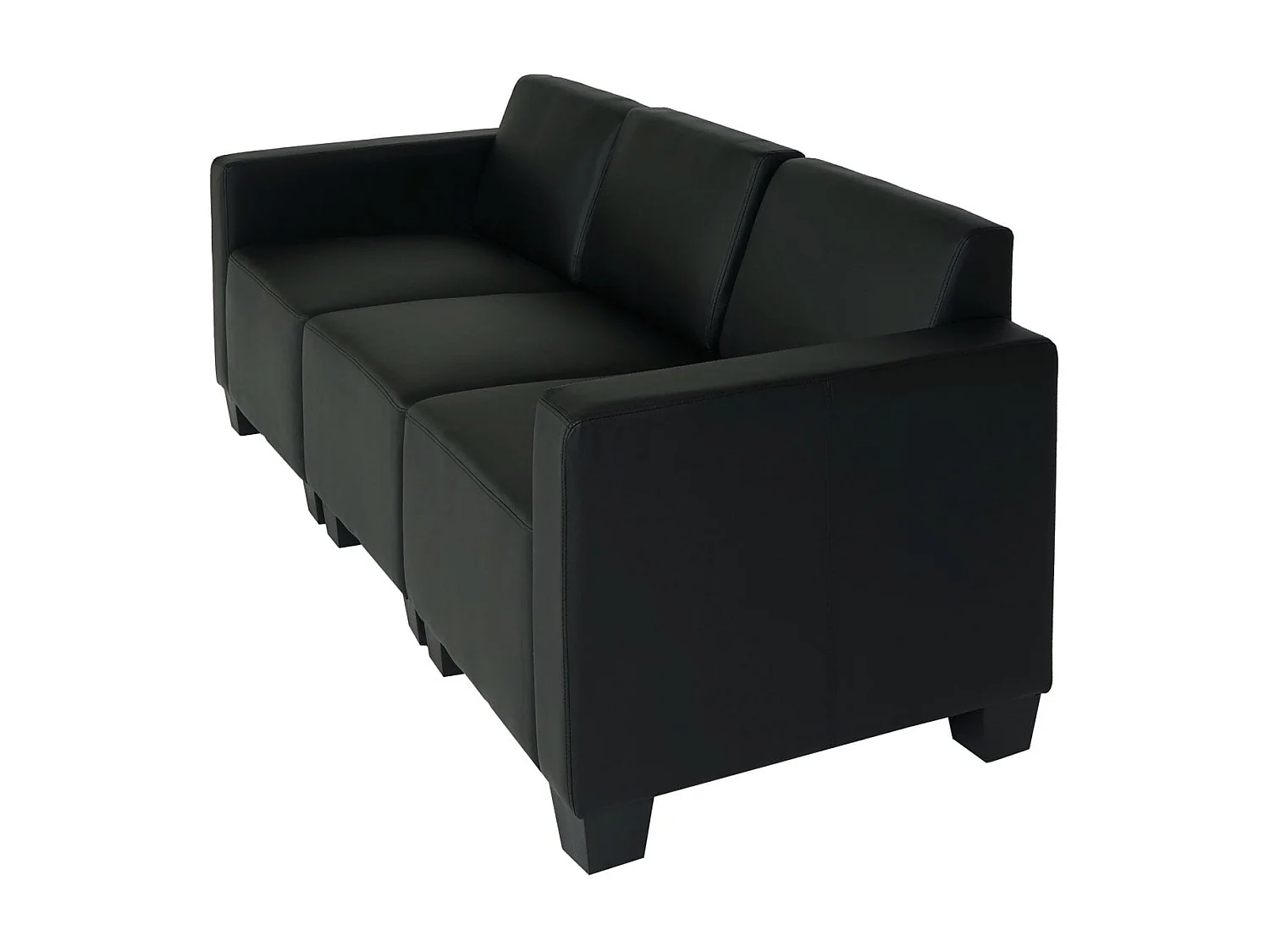 3-osobowa sofa Moncalieri,  czarna