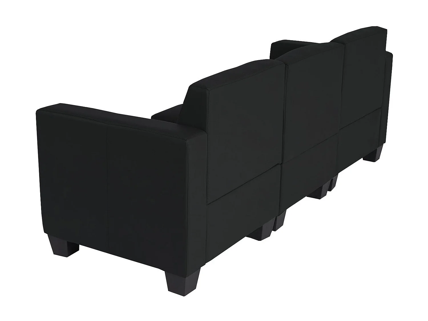 3-osobowa sofa Moncalieri,  czarna