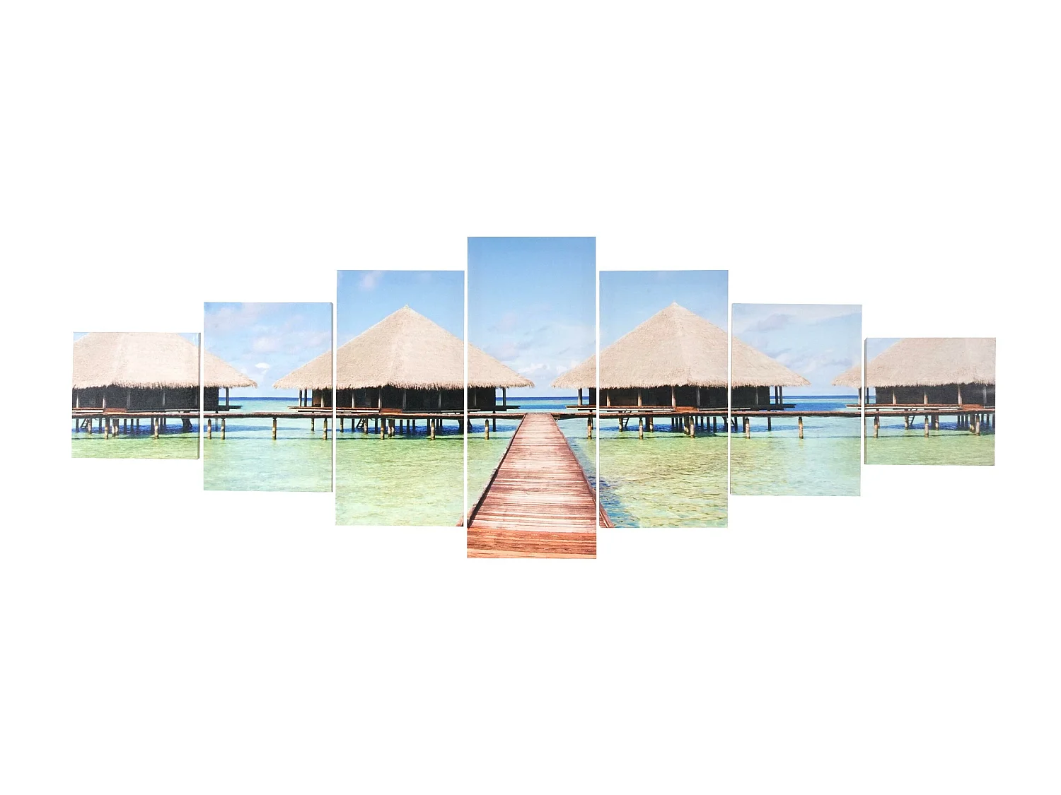 Tableau sur toile H375 Paon (7 pcs.),  plage