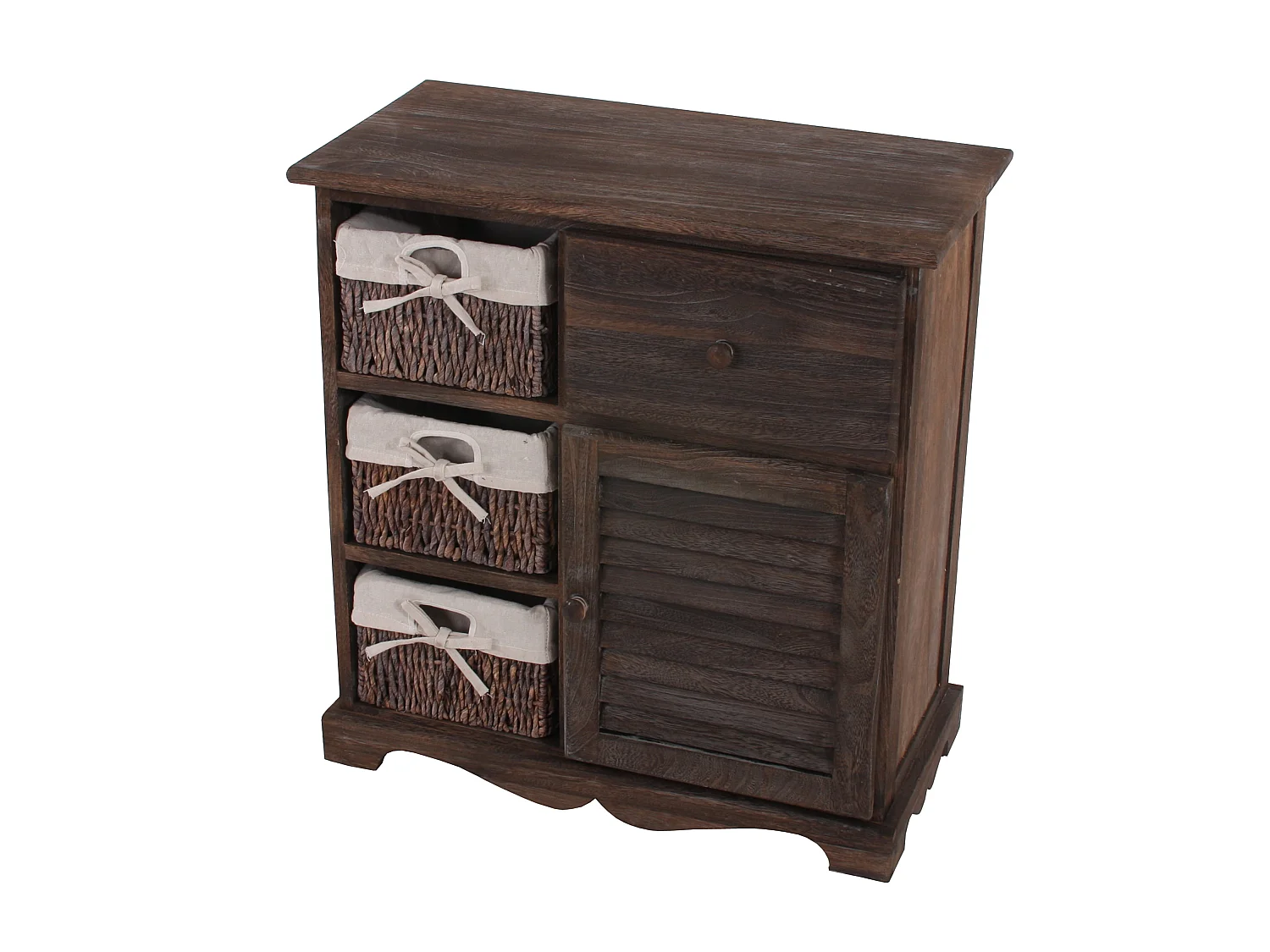 Commode Armoire avec 3 paniers,  marron