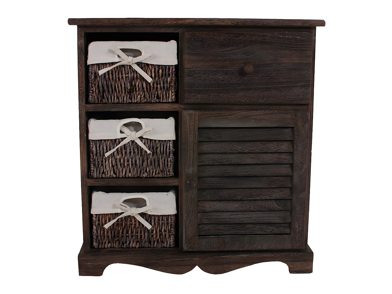 Commode Armoire avec 3 paniers,  marron