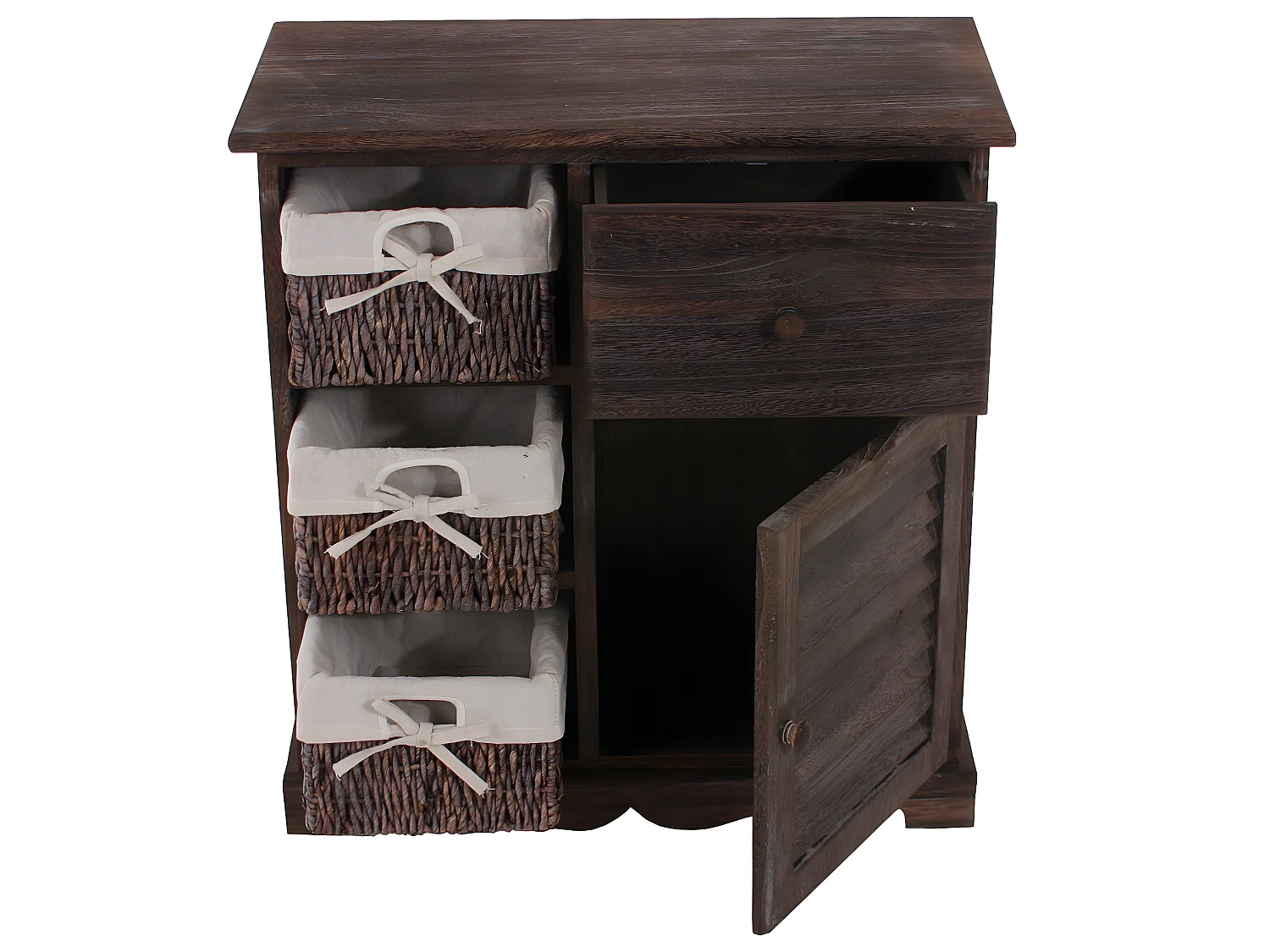 Commode Armoire avec 3 paniers,  marron