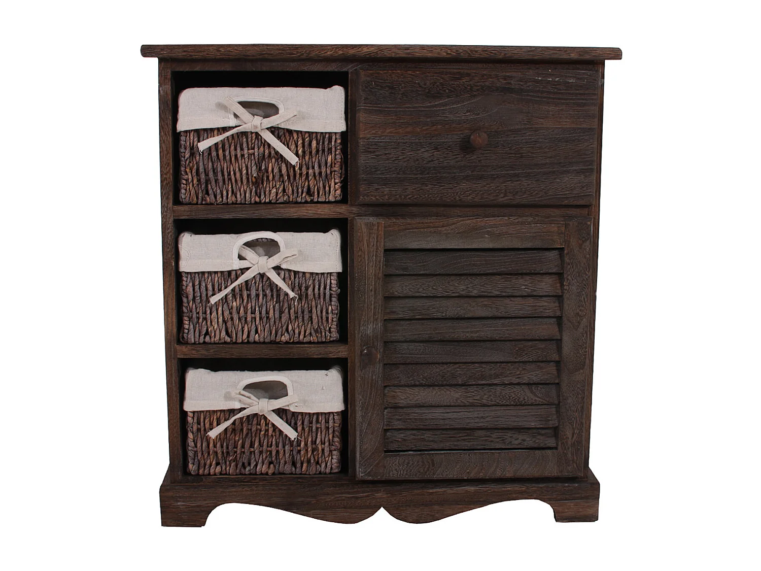 Komoda z 3 koszami,  brązowa