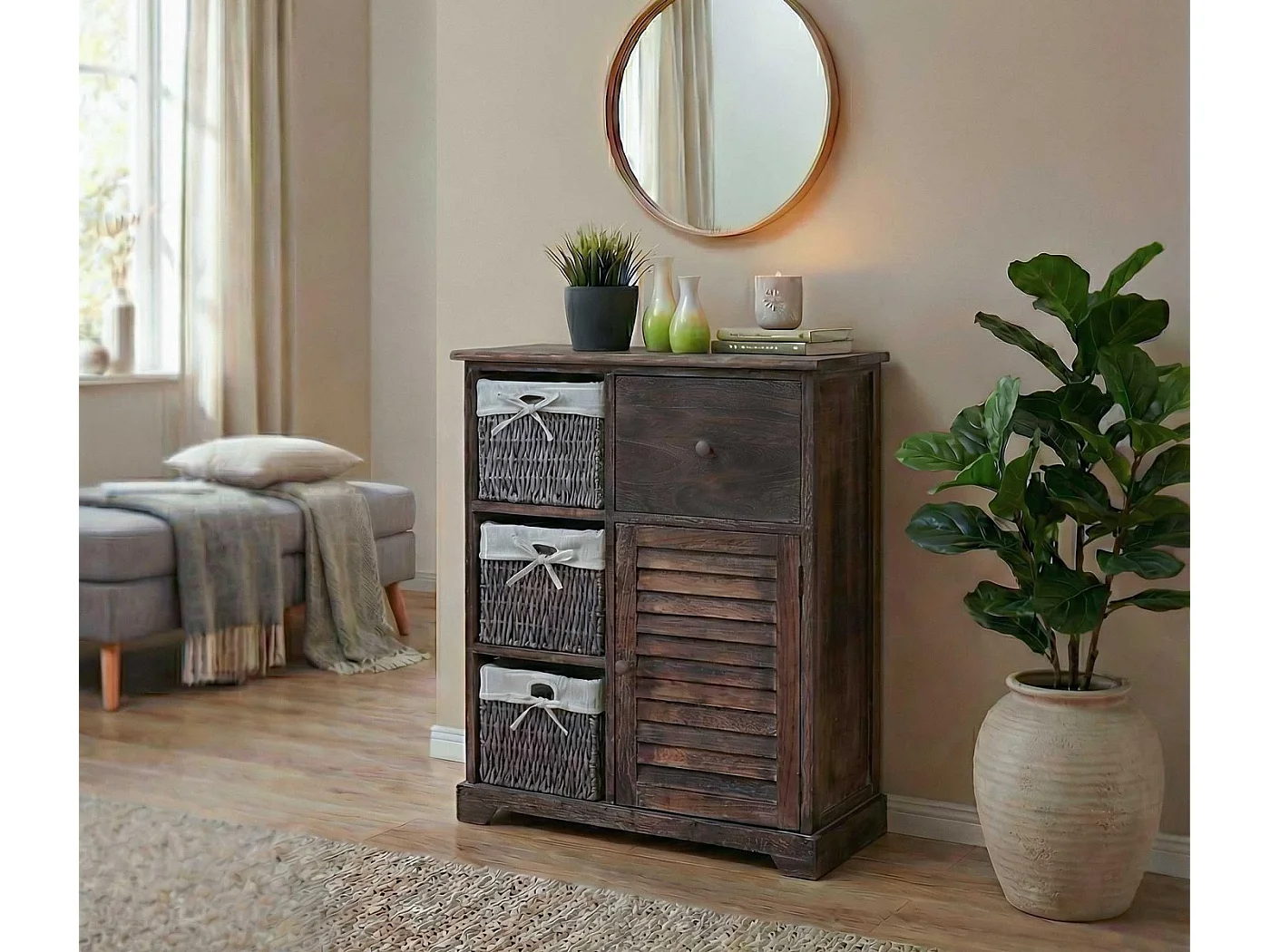 Commode MCW-H21,  shabby bruin