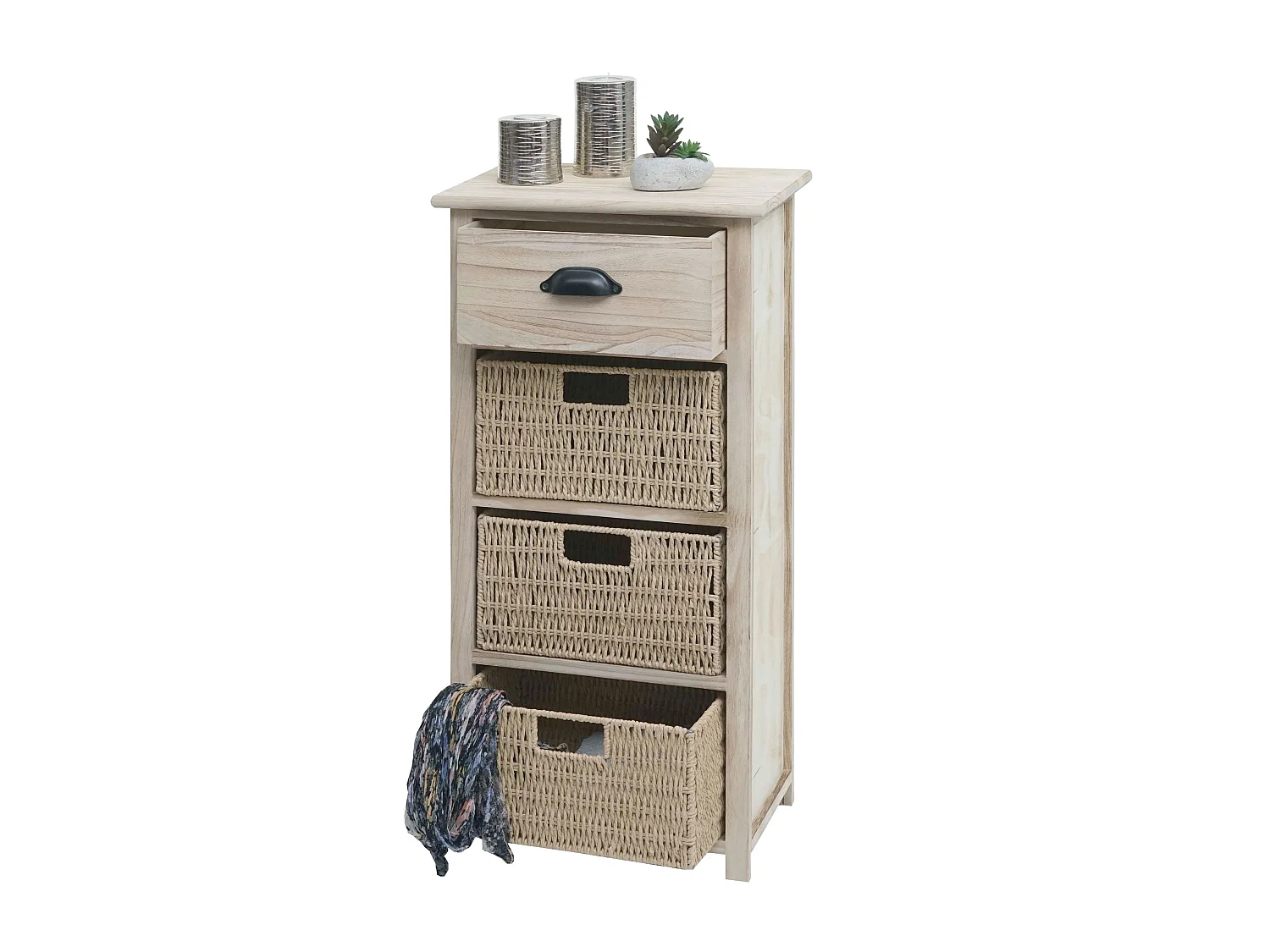 Commode MCW-K84 avec paniers,  naturel, paniers marron clair