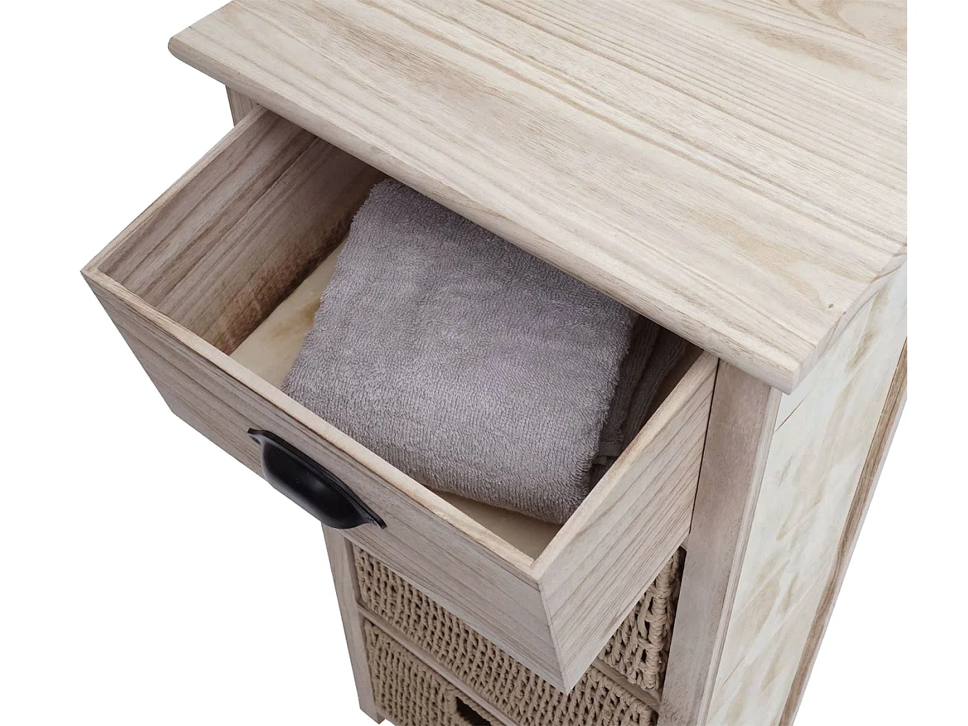 Commode MCW-K84 avec paniers,  naturel, paniers marron clair