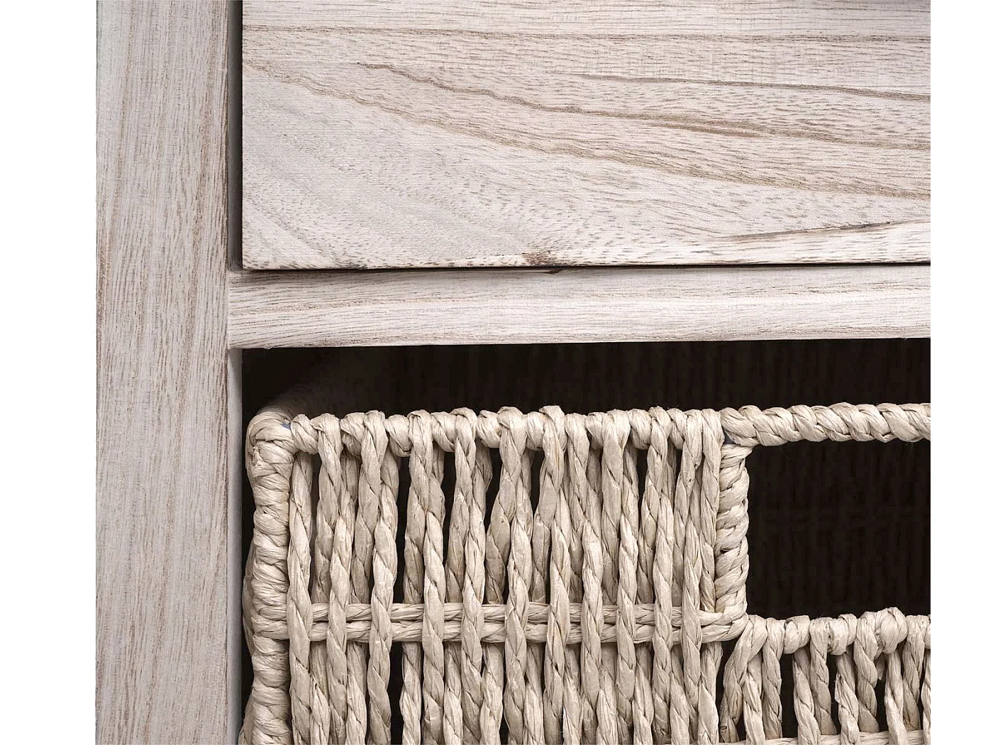 Commode MCW-K84 met manden,  naturel, manden lichtbruin