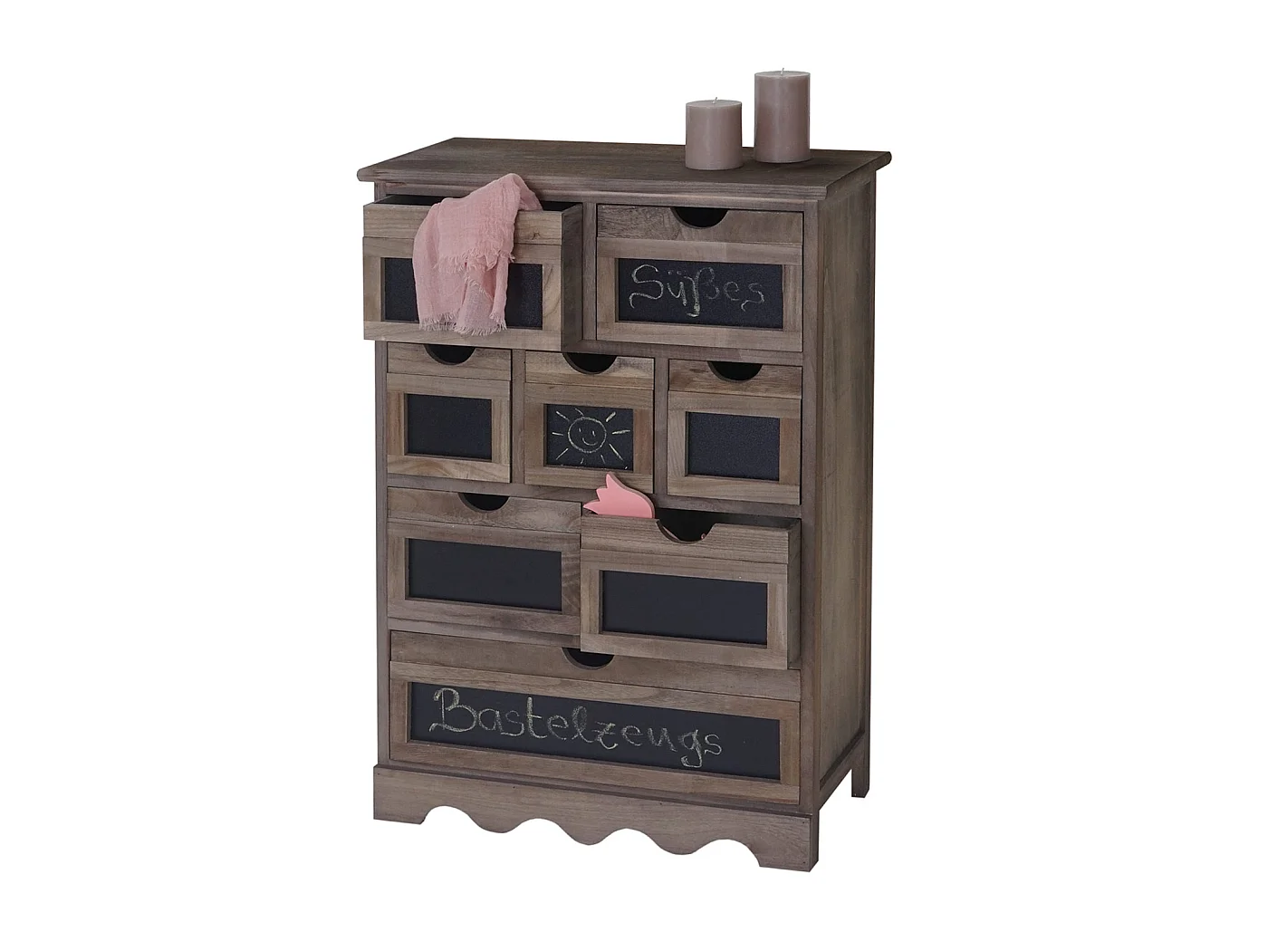 Commode Venlo avec tableau noir look shabby,  marron
