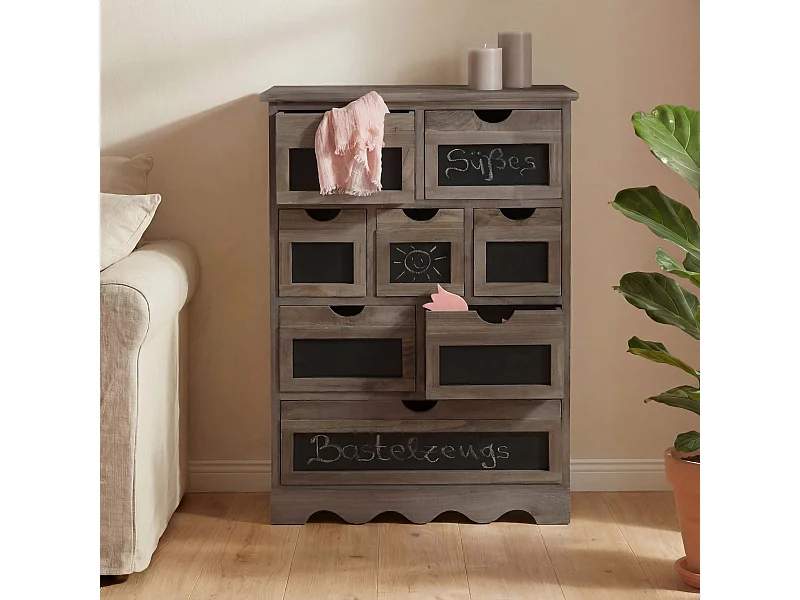 Commode Venlo avec tableau noir look shabby,  marron