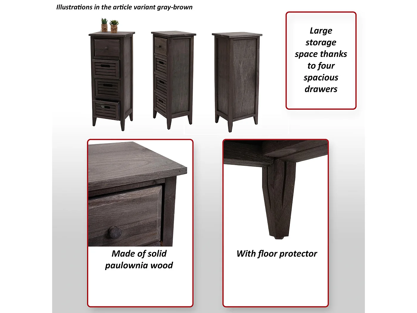 Cómoda H18,  cinzento