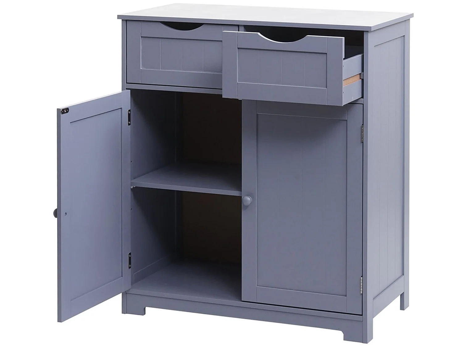 Commode MCW-B65 2 tiroirs 2 portes,  gris