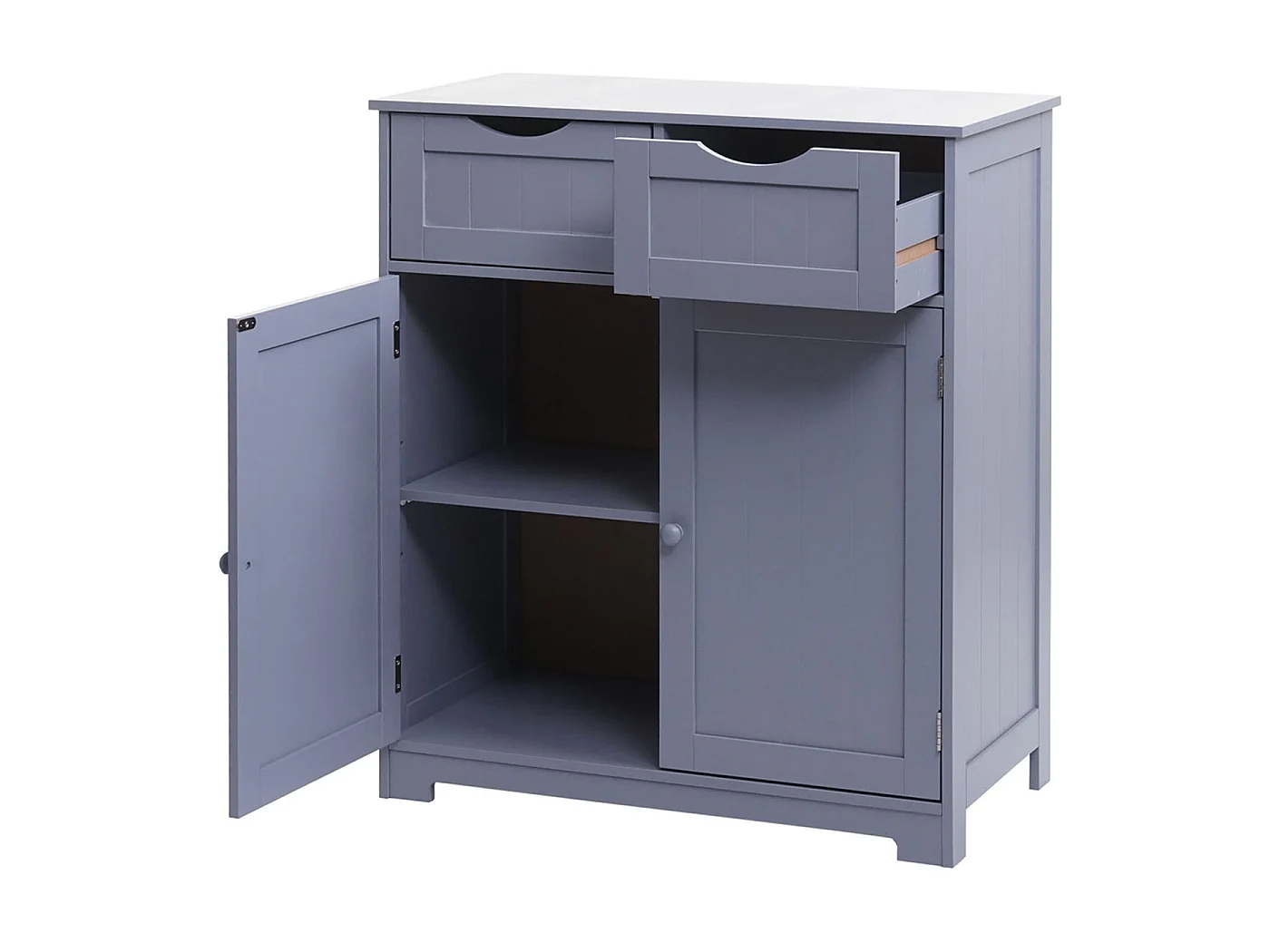 Commode MCW-B65 2 tiroirs 2 portes,  gris