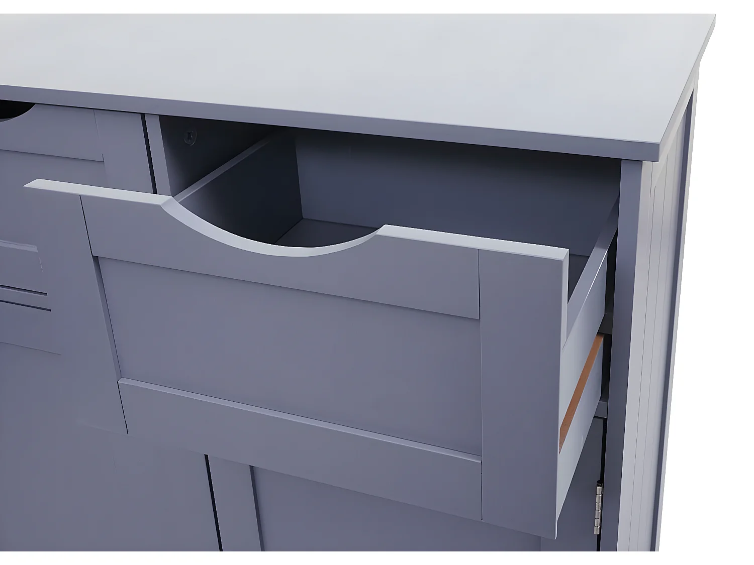 Commode MCW-B65 2 tiroirs 2 portes,  gris