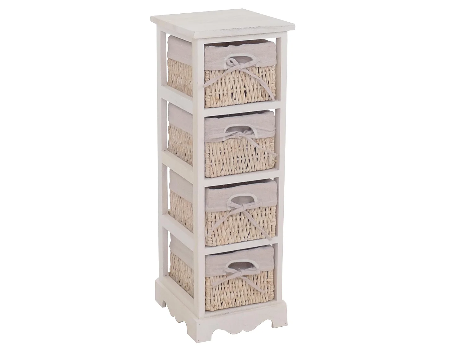 Komoda z 4 szufladami koszowymi,  biały