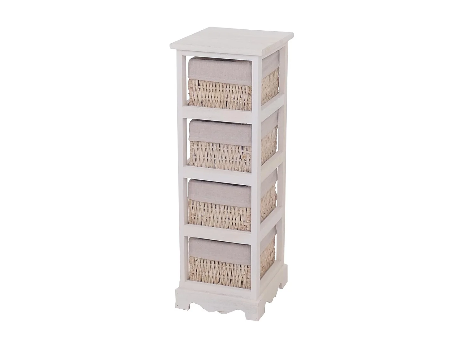 Komoda z 4 szufladami koszowymi,  biały
