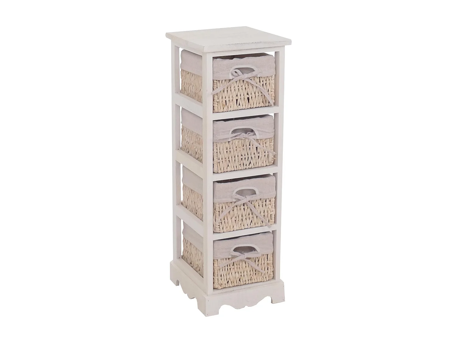 Komoda z 4 szufladami koszowymi,  biały