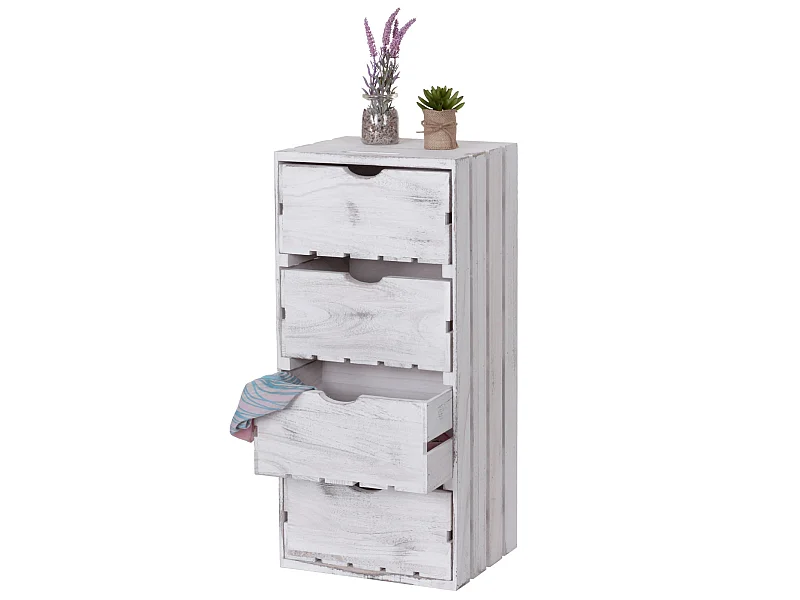 Commode MCW-C62,  blanc shabby