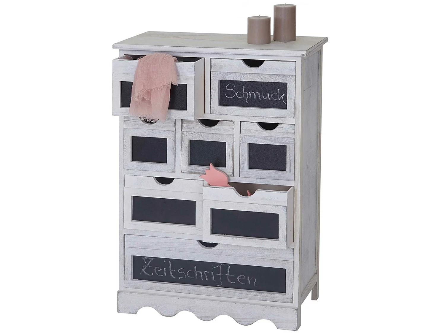 Cómoda Venlo com tábua de aspeto gasto,  branco