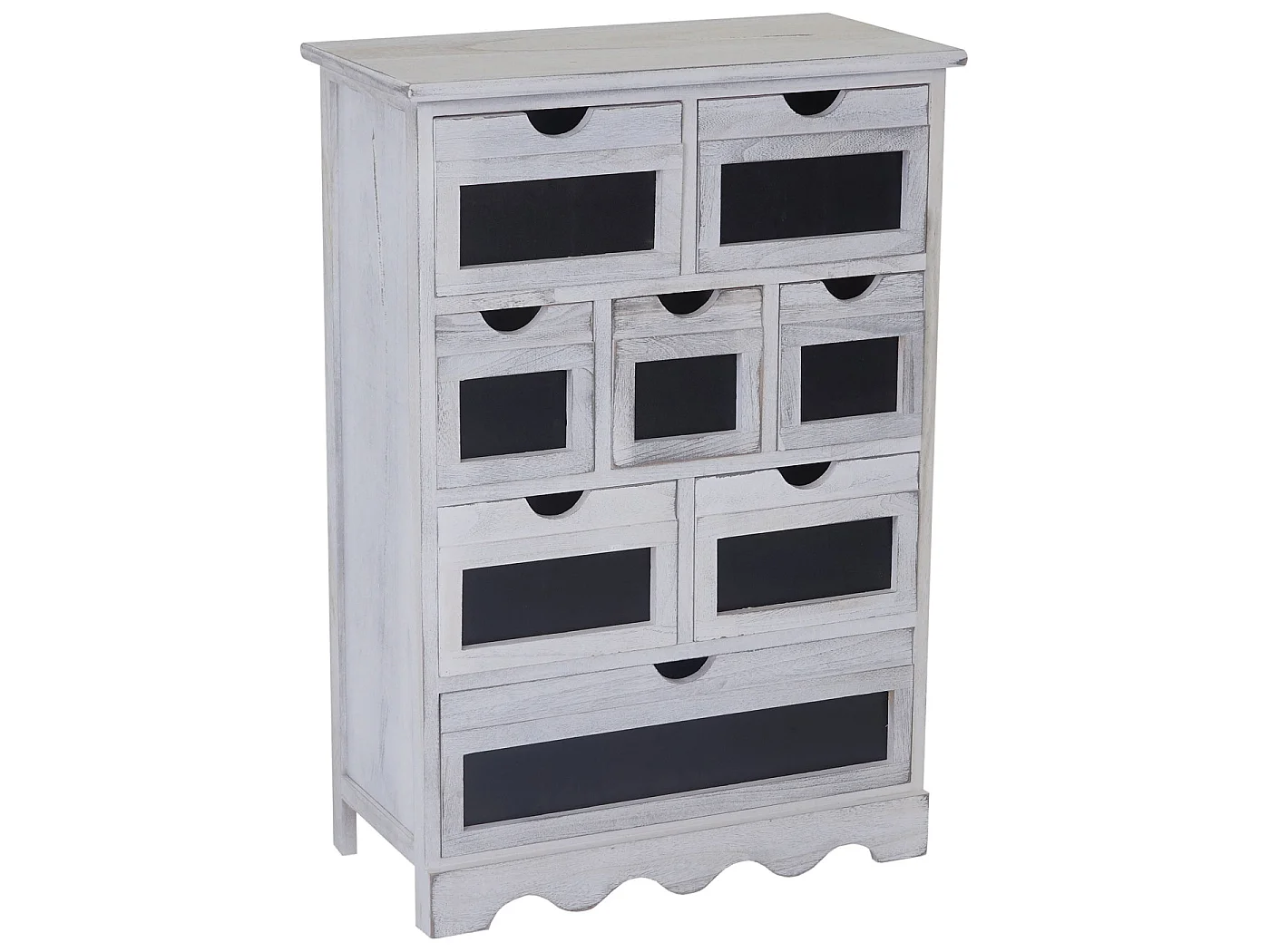Commode Venlo avec tableau noir look shabby,  blanc