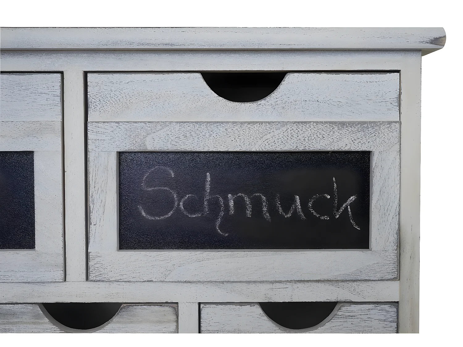 Commode Venlo avec tableau noir look shabby,  blanc