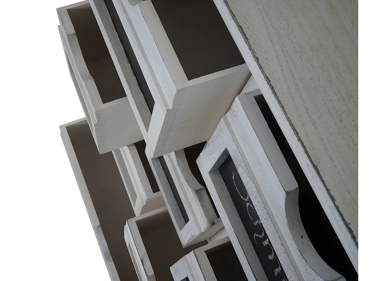 Commode Venlo avec tableau noir look shabby,  blanc