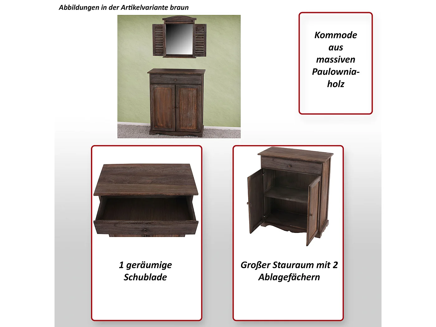 Cómoda Roupeiro,  castanho