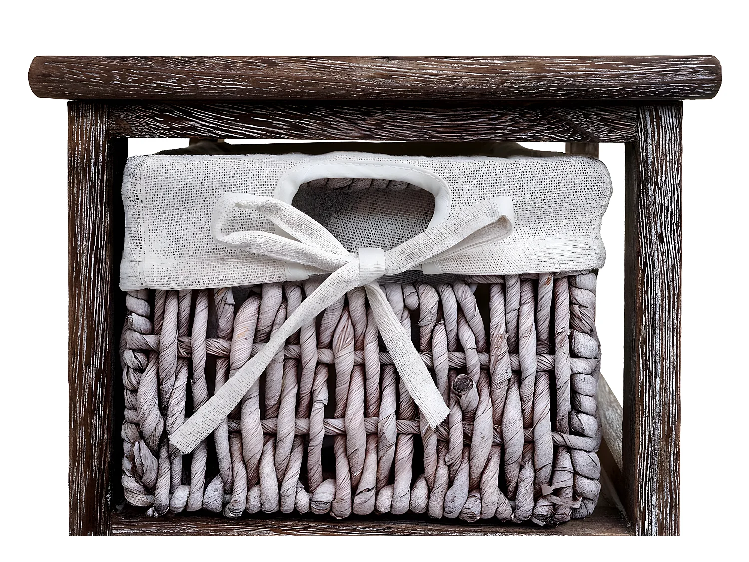 Étagère Commode avec 5 tiroirs en osier,  marron