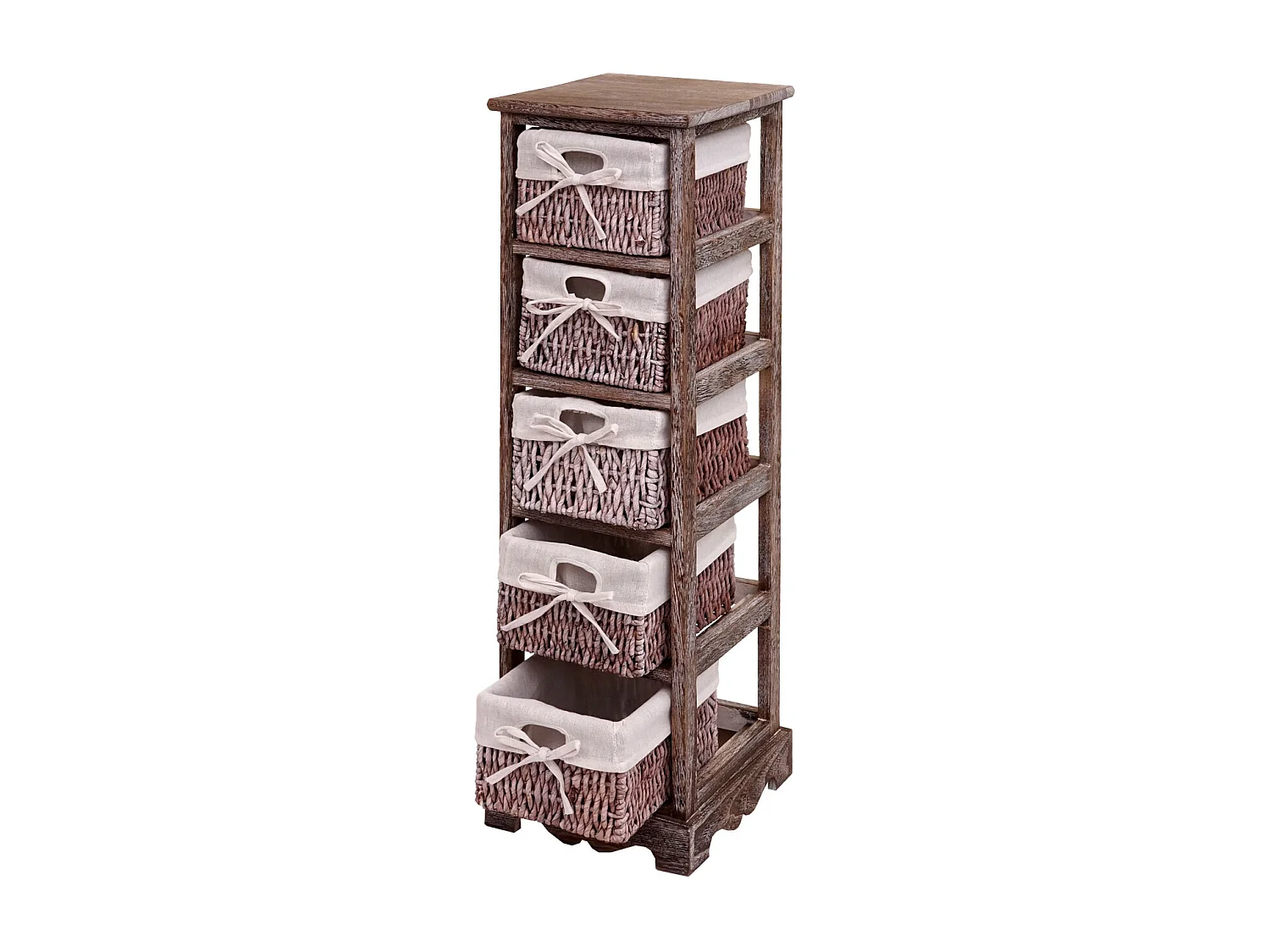 Rek Commode met 5 mandlades,  bruin