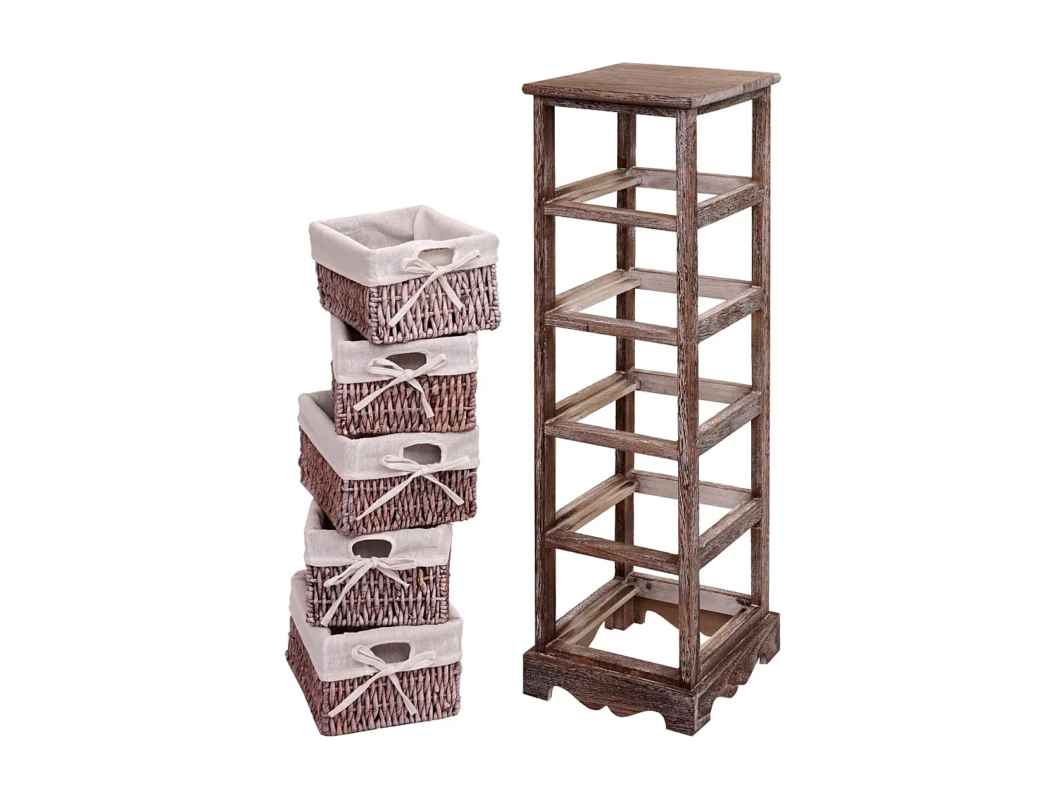 Rek Commode met 5 mandlades,  bruin