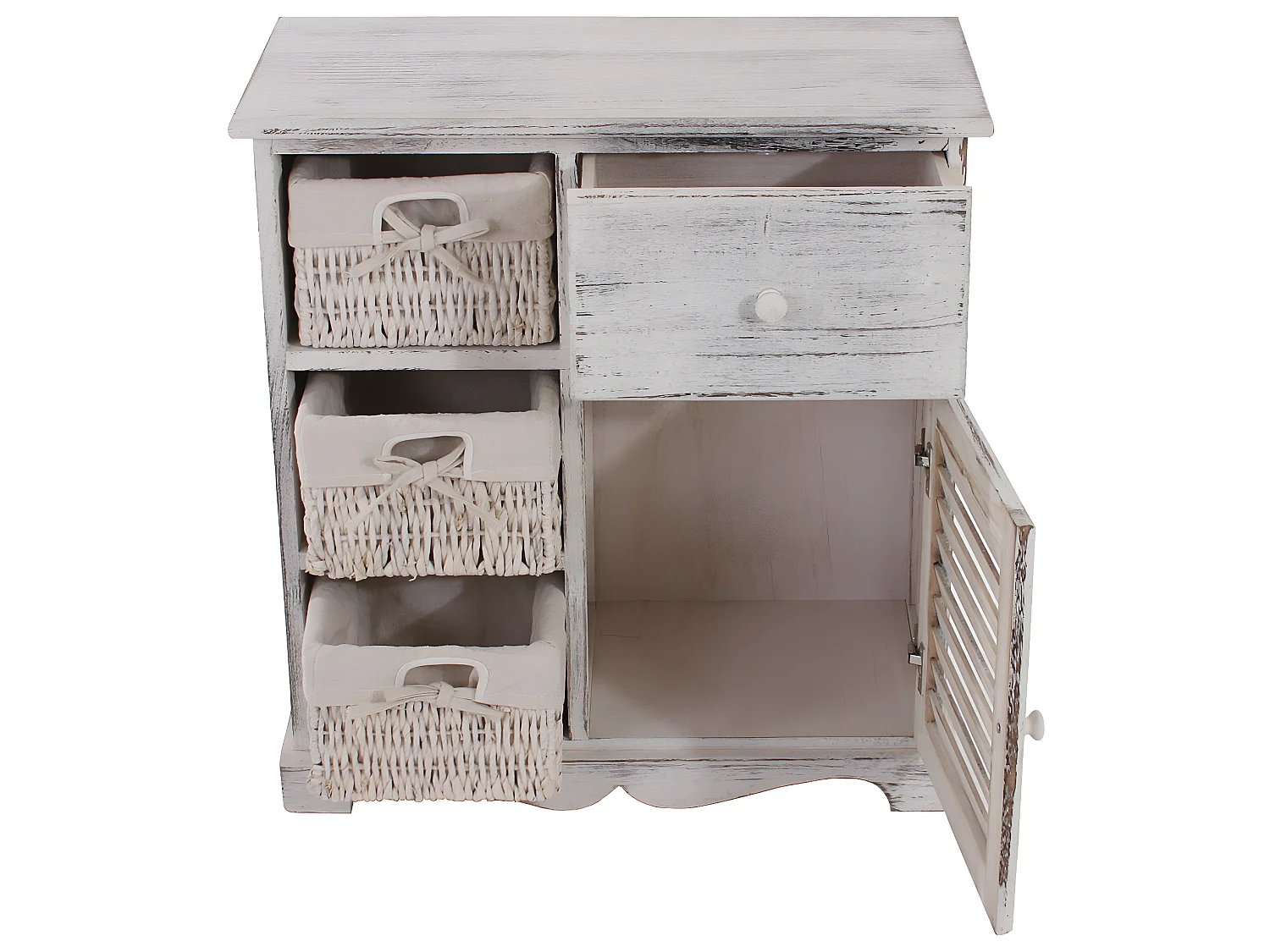 Cómoda Armário com 3 cestos,  branco