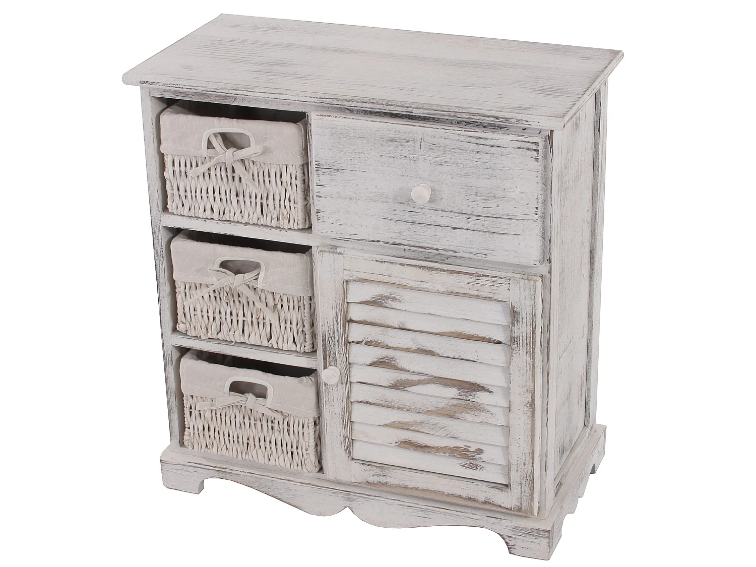 Commode Armoire avec 3 paniers,  blanc