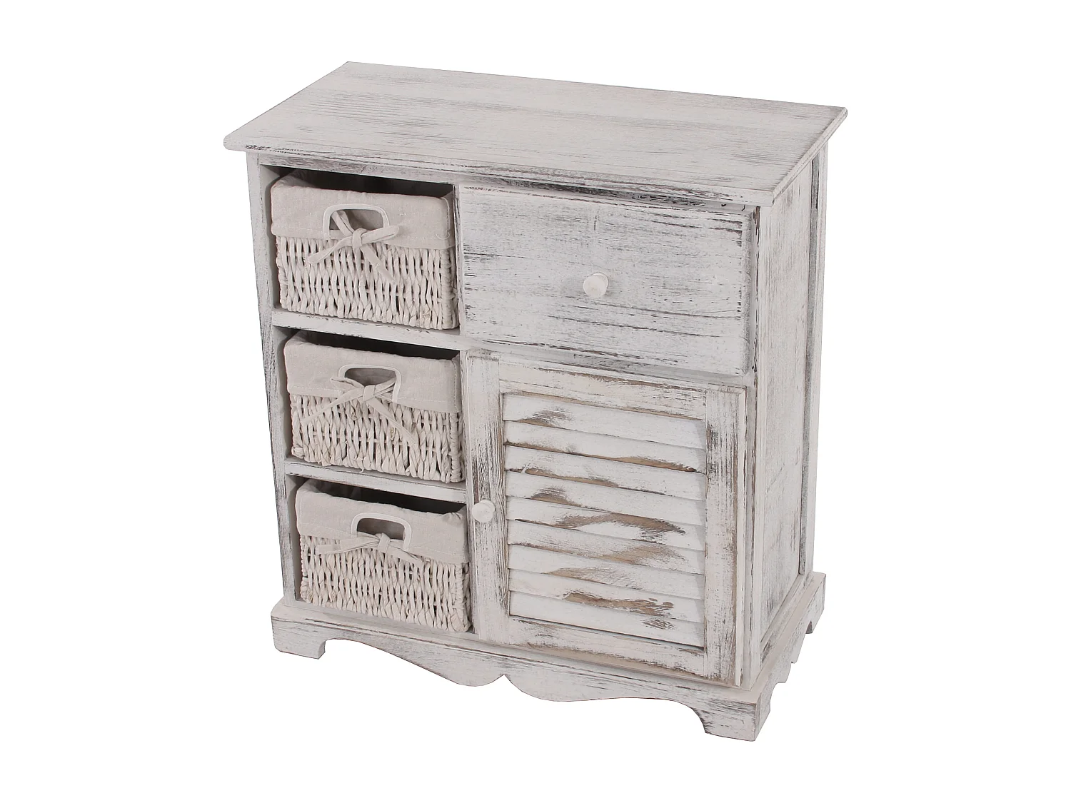 Commode Armoire avec 3 paniers,  blanc